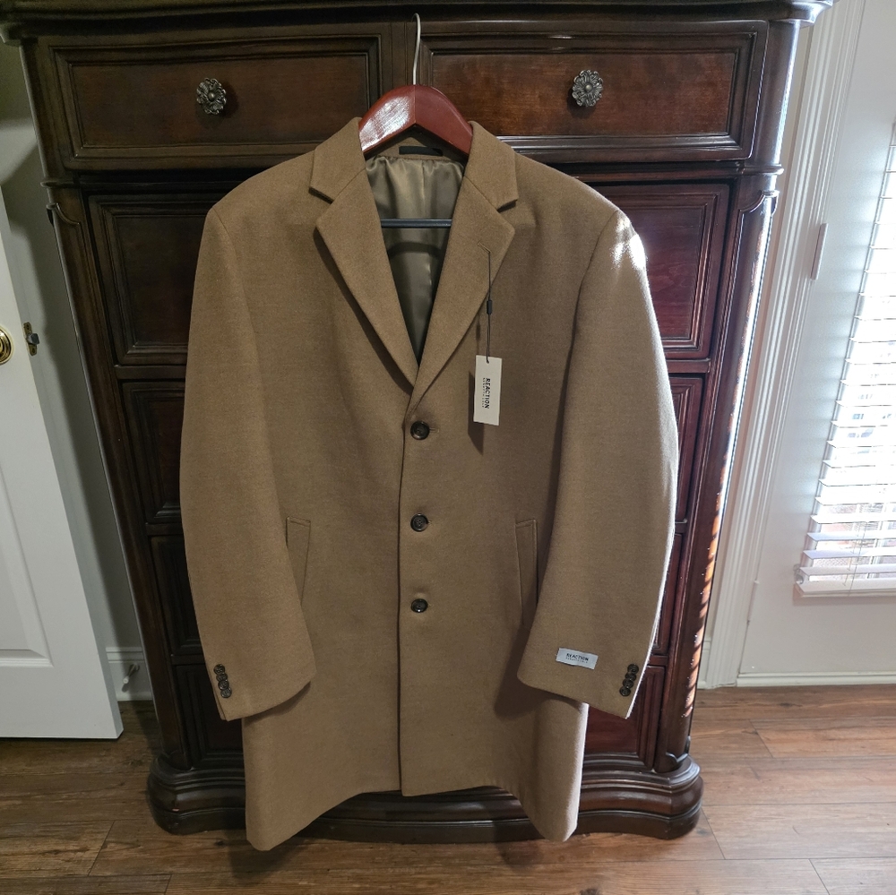 Kenneth Cole Dark Camel Overcoat